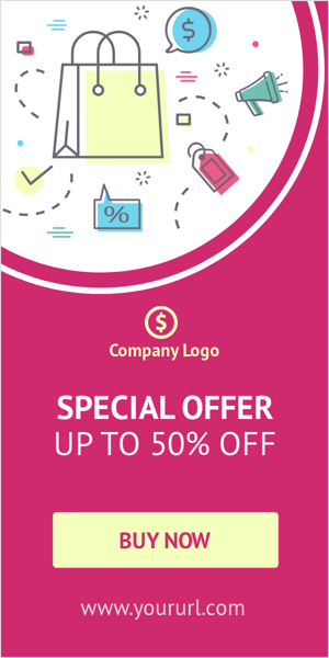 Banner ad template — Special Offer — up to 50% OFF