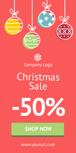 Banner ad template — Christmas Sale -50% — Shop Now!