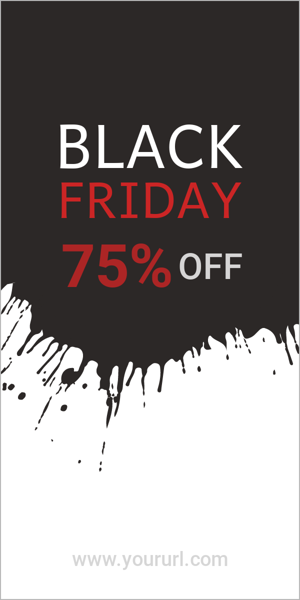 Szablon reklamy banerowej — Wyprzedaż Black Friday — 75% TANIEJ
