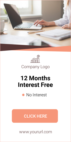 Banner ad template — No Interest for 12 months