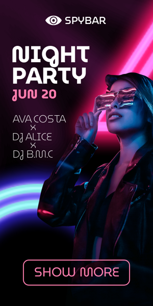 Szablon reklamy banerowej — Nachtparty — 20. Juni Ava Costa Dj Alice Dj BMC