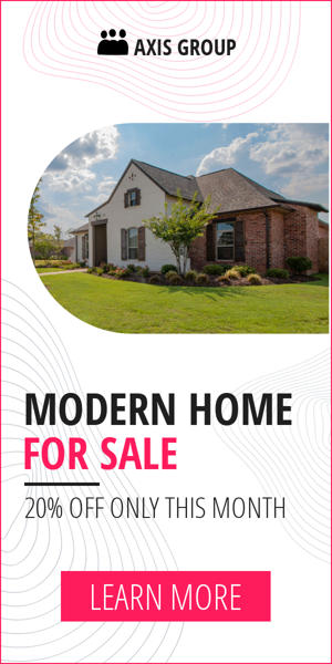 Banner ad template — Modern Home For Sale — 20% Off Only This Month
