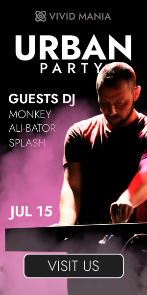 Szablon reklamy banerowej — Urban Party — 15. Juli Gäste DJ Monkey Ali-bator Splash