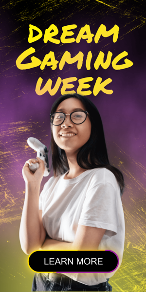 Banner ad template — Dream Gamig Week — With Kate Comjoy