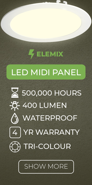 Banner ad template — LED Midi Panel — 500,000 Hours 400 Lumen Waterproof Tri-Colour