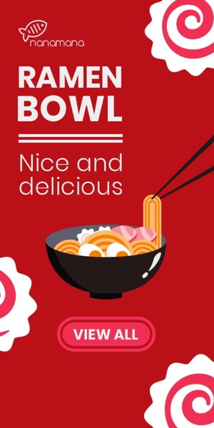 Szablon reklamy banerowej — Ramen-Schüssel — Lecker und Köstlich