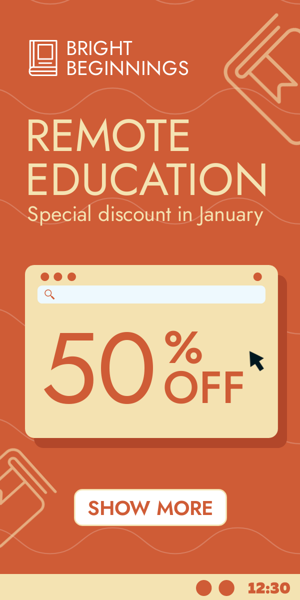 Banner ad template — Remote Education — Special Discount In January 50% Off