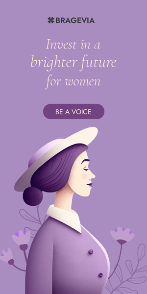 Szablon reklamy banerowej — Investiere in eine bessere Zukunft für Frauen – Internationaler Frauentag am 8. März