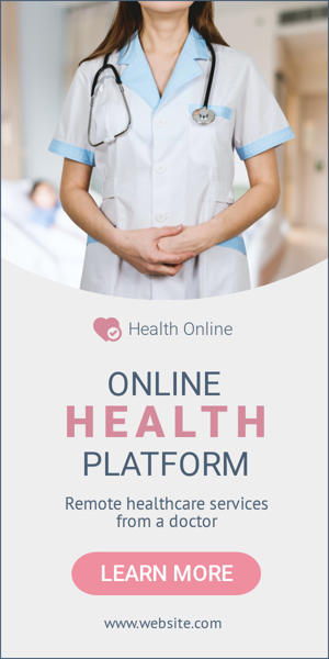 Szablon reklamy banerowej — Internetowa platforma zdrowotna — zdalne usługi medyczne od lekarza