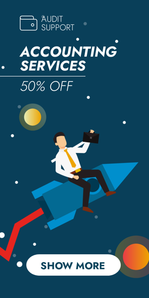 Szablon reklamy banerowej — Usługi księgowe — 50% ZNIŻKI