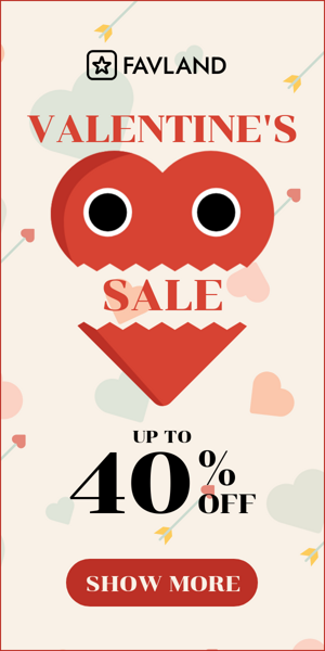 Banner ad template — Valentine's Sale — Up To 40% Off