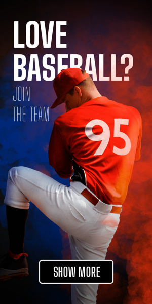 Szablon reklamy banerowej — Liebst du Baseball? — Werde Teil des Teams