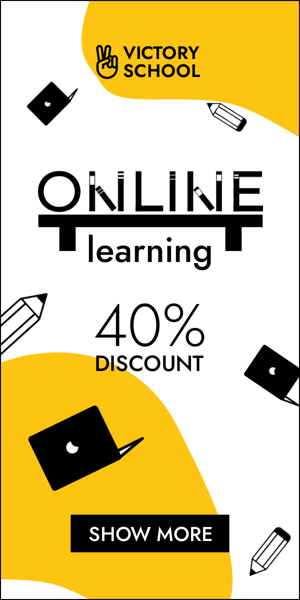 Banner ad template — Online Learning — 40% Discount