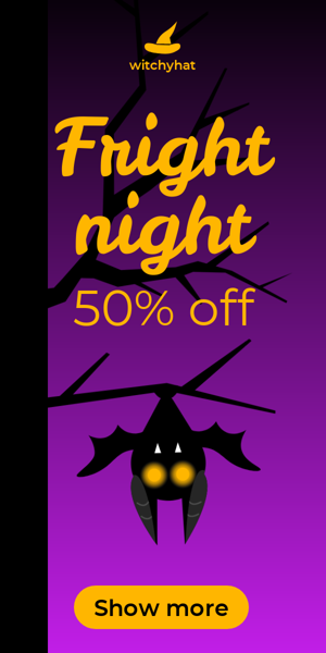 Banner ad template — Fright Night — 50% Off
