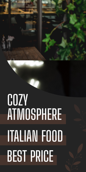 Banner ad template — Restaurant — Cosy Atmosphere Italian Food Best Price