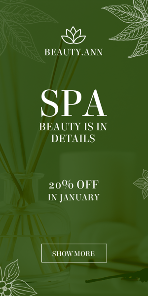 Banner ad template — Spa Beauty Is In Details — 20% Off In January