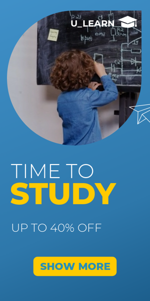 Banner ad template — Time To Study — Up To 40% Off
