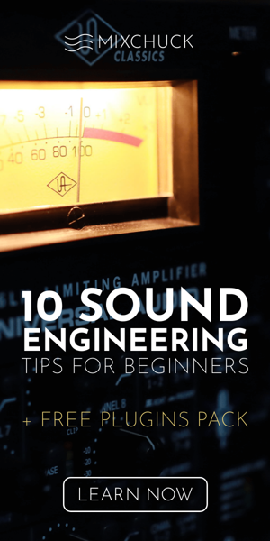 Banner ad template — 10 Sound Engineering Tips For Beginners — Free Plugins Pack