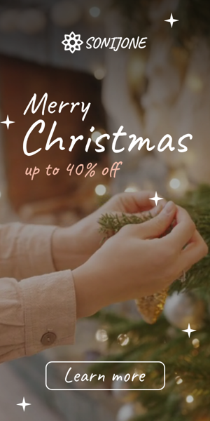 Szablon reklamy banerowej — Frohe Weihnachten — Bis zu 40 % Rabatt auf Video