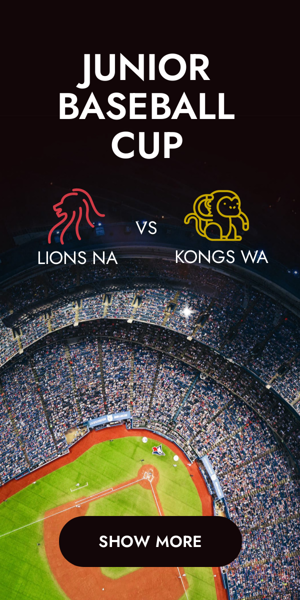 Banner ad template — Junior Baseball Cup — Sport Arena Friday, July 10