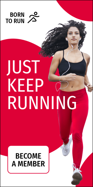 Szablon reklamy banerowej — Just Keep Running — Become A Member
