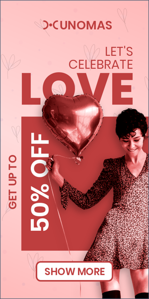 Banner ad template — Let's Celebrate Love — Get Up To 50% Off