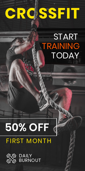 Szablon reklamy banerowej — Crossfit Zacznij Trening Dziś — 50% TANIEJ