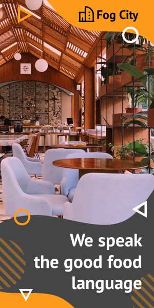 Banner ad template — We Speak The Good Food Language — Restaurant