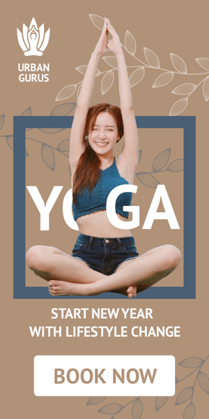 Szablon reklamy banerowej — Yoga — Beginnen Sie das neue Jahr mit einer Lebensstiländerung