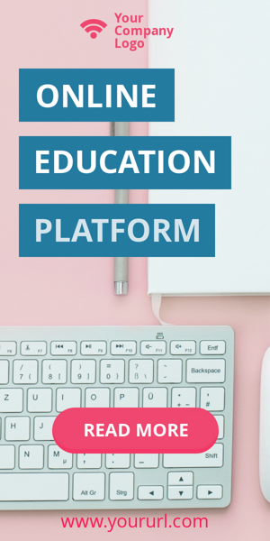 Szablon reklamy banerowej — Online-Bildungsplattform Pinker Hintergrund