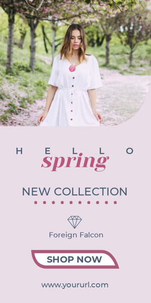 Banner ad template — Hello Spring — New Fashion Collection