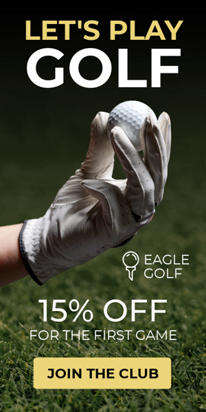 Banner ad template — Lets Play Golf — 15% Off For The First Game