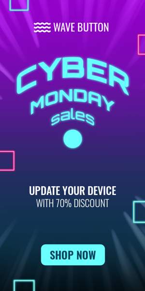 Szablon reklamy banerowej — Wyprzedaż Cyber Monday — Zaktualizuj swoje urządzenie z 70% rabatem