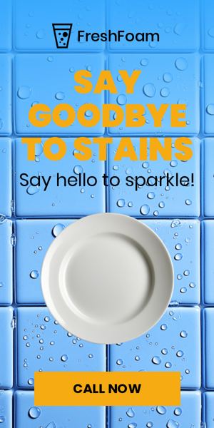 Шаблон рекламного банера — Say Goodbye To Stains — Say Hello To Sparkle!