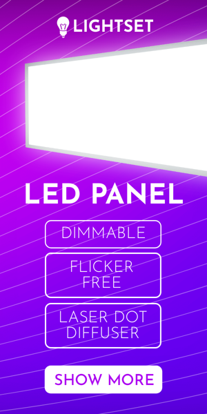 Szablon reklamy banerowej — LED-Panel — Dimmbar Flimmerfrei Laserpunkt-Diffusor