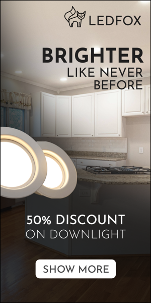 Banner ad template — Brighter Like Never Before — 50% Discount On Downlight