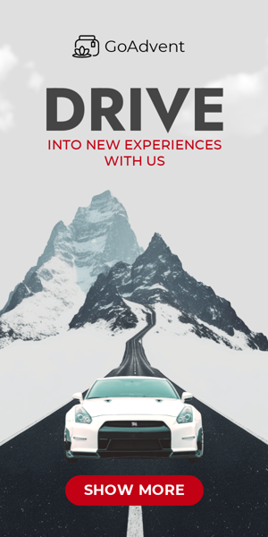 Banner ad template — Drive Into New Experiences — With Us