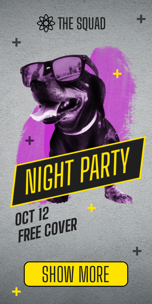 Szablon reklamy banerowej — Nachtparty — 12. Okt Kostenloser Eintritt