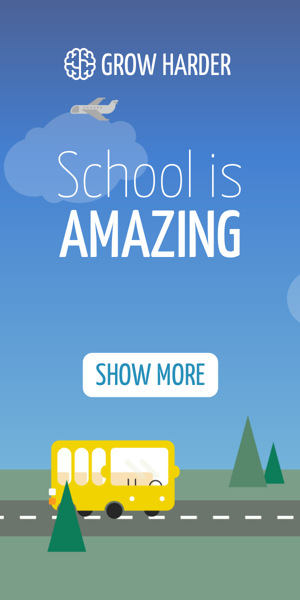 Szablon reklamy banerowej — Szkoła jest niesamowita — autobus edukacyjny