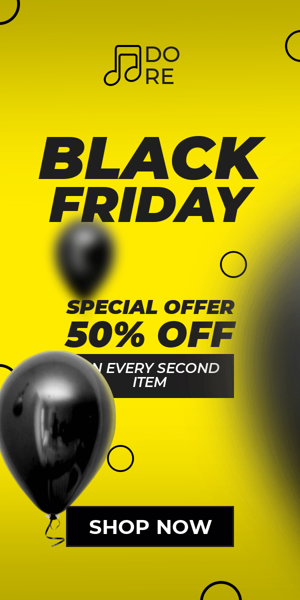 Szablon reklamy banerowej — Black Friday — Specjalna oferta 50% zniżki na drugi przedmiot