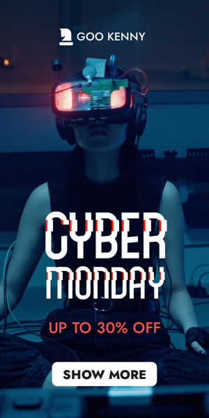 Szablon reklamy banerowej — Cyber Monday — Do 30% zniżki na wideo