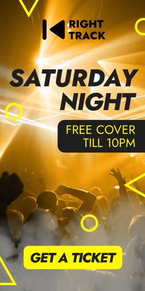 Banner ad template — Saturday Night — Free Cover Till 10PM