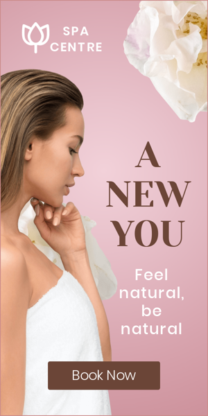 Szablon reklamy banerowej — Spa-Zentrum 'A New You' — Sei natürlich, fühle dich natürlich