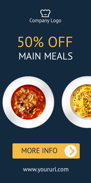 Banner ad template — 50% OFF — Main Courses