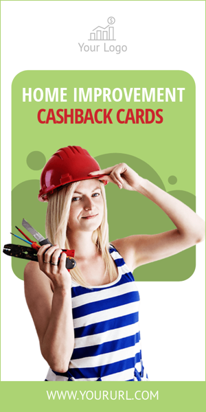 Szablon reklamy banerowej — Verbesserung des Zuhauses — Cashback-Karten