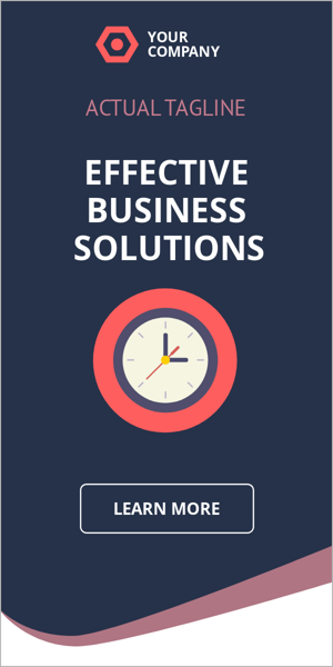 Banner ad template — Corporative slogan (Clocks)